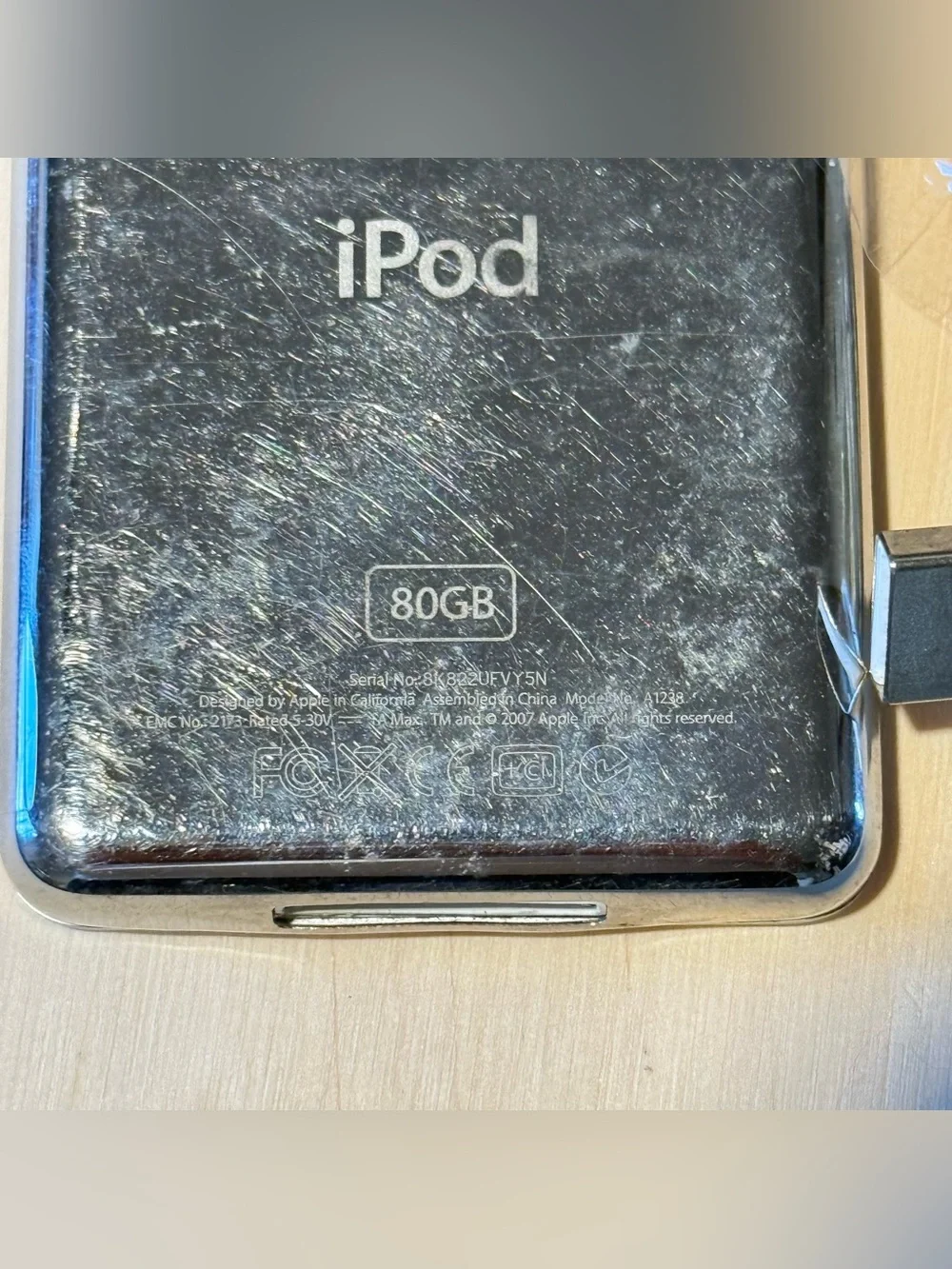 iPod Model:A1238 6ThGen 80GB Stuck On Red X Parts/Repair Only w/Charg Read Info!
